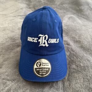 Rice University Baseball Hat Owls Embroidered Adjustable Strap AdultStyle L Blue